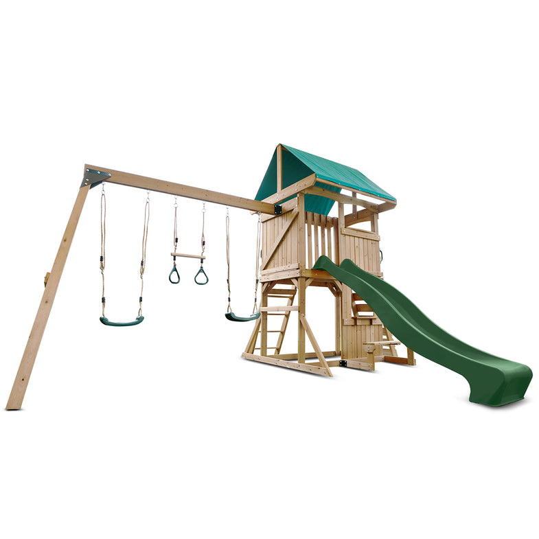 Carindale Swing Set & Play Centre with 2.2m Slide (Green)