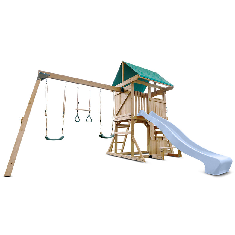 Carindale Swing Set & Play Centre with 2.2m Slide (Pastel Blue)