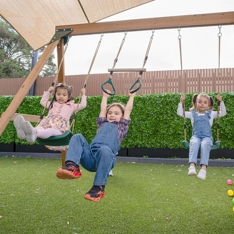 Carindale Swing Set & Play Centre with 2.2m Slide (White)