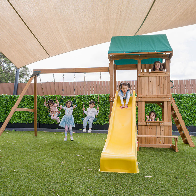 Carindale Swing Set & Play Centre with 2.2m Slide (Yellow)
