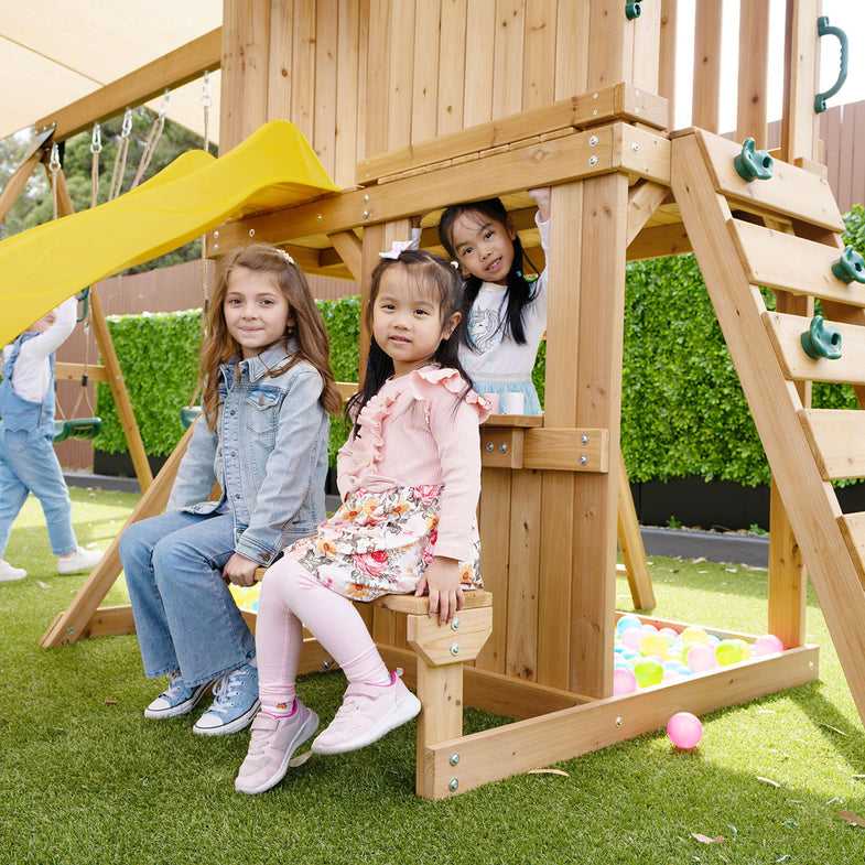 Carindale Swing Set & Play Centre with 2.2m Slide (Yellow)