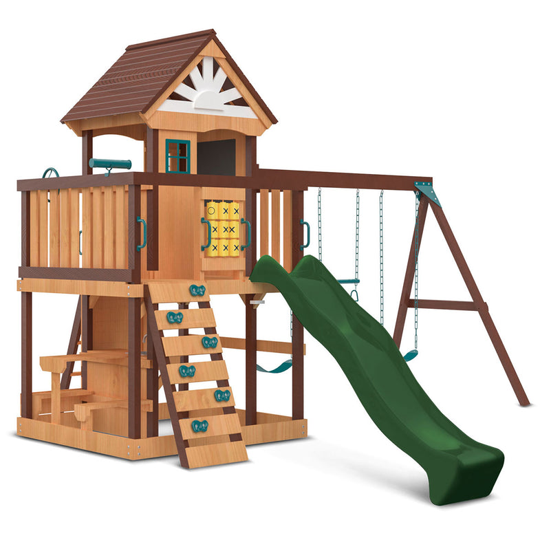 Coventry Swing Set & Play Centre with 2.2m Slide (Green)