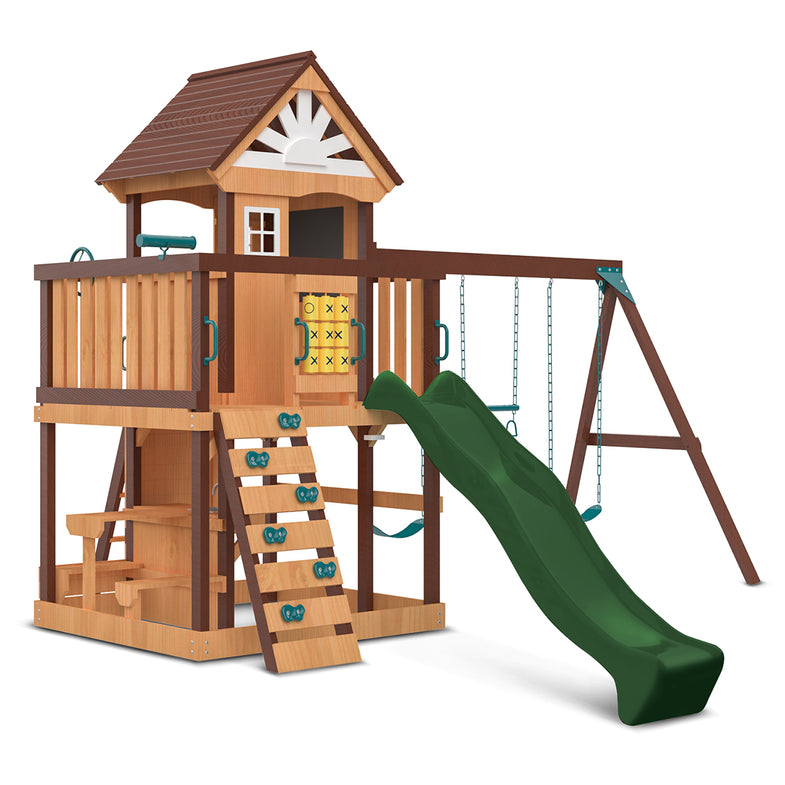 Coventry Swing Set & Play Centre with 2.2m Slide (Green)