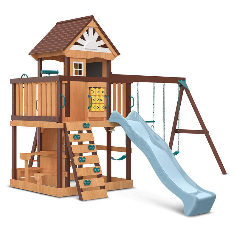 Coventry Swing Set & Play Centre with 2.2m Slide (Pastel Blue)