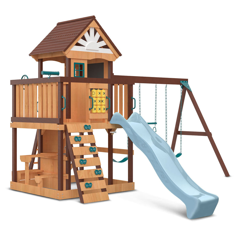 Coventry Swing Set & Play Centre with 2.2m Slide (Pastel Blue)