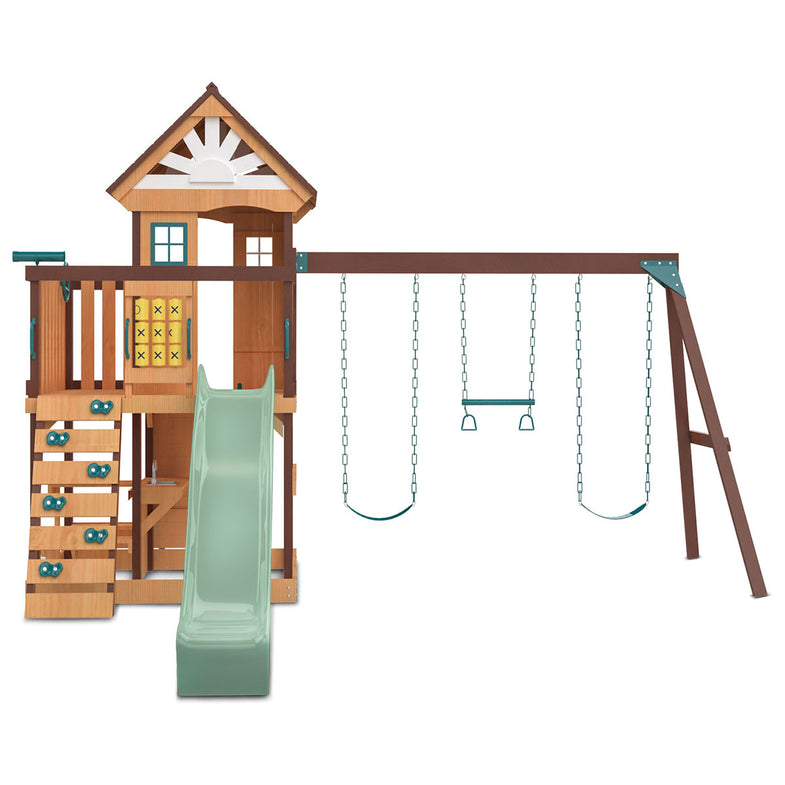 Coventry Swing Set & Play Centre with 2.2m Slide (Pastel Green)