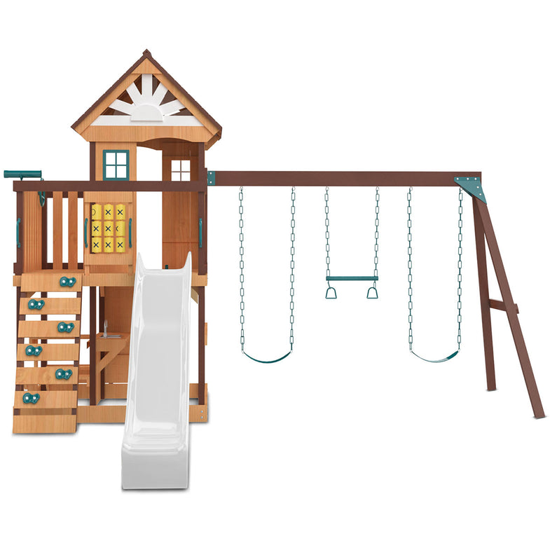 Coventry Swing Set & Play Centre with 2.2m Slide (White)