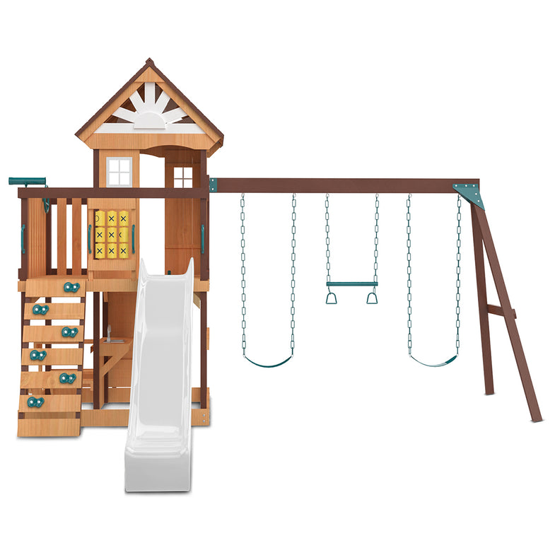 Coventry Swing Set & Play Centre with 2.2m Slide (White)