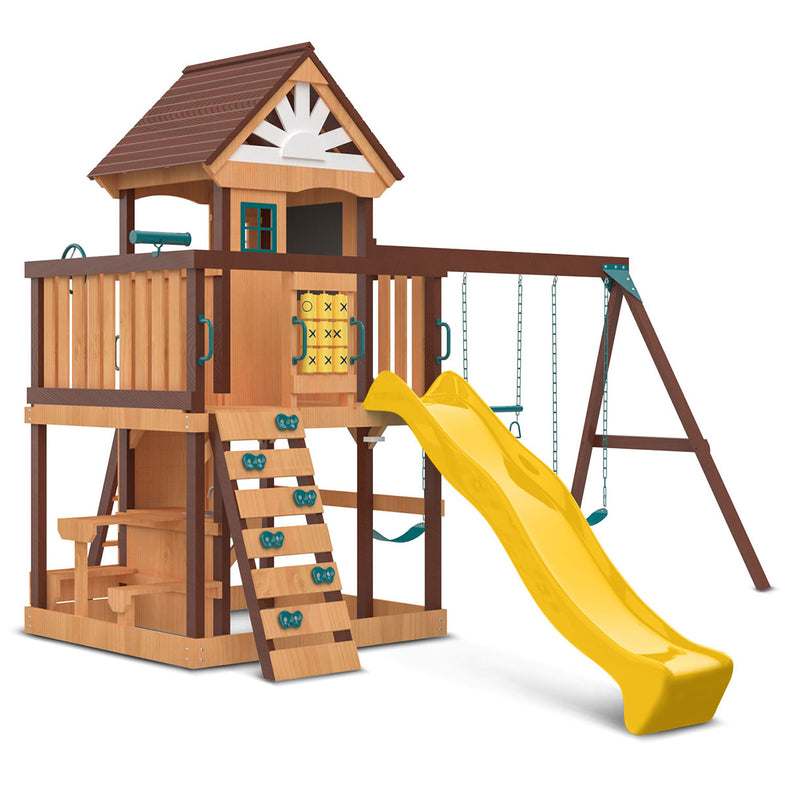 Coventry Swing Set & Play Centre with 2.2m Slide (Yellow)