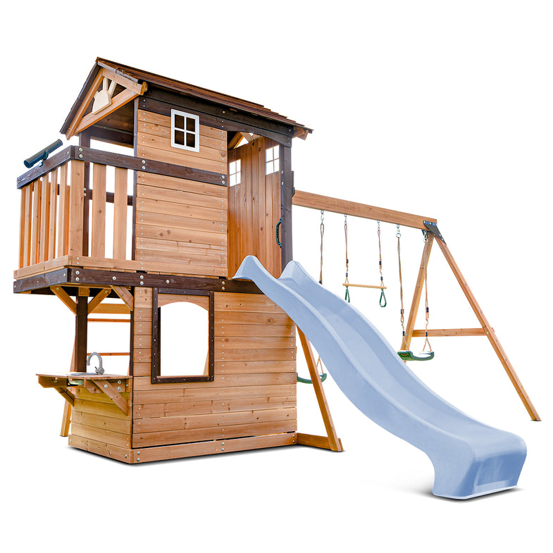 Darlington Swing Set & Play Centre with 2.2m Slide (Pastel Blue)