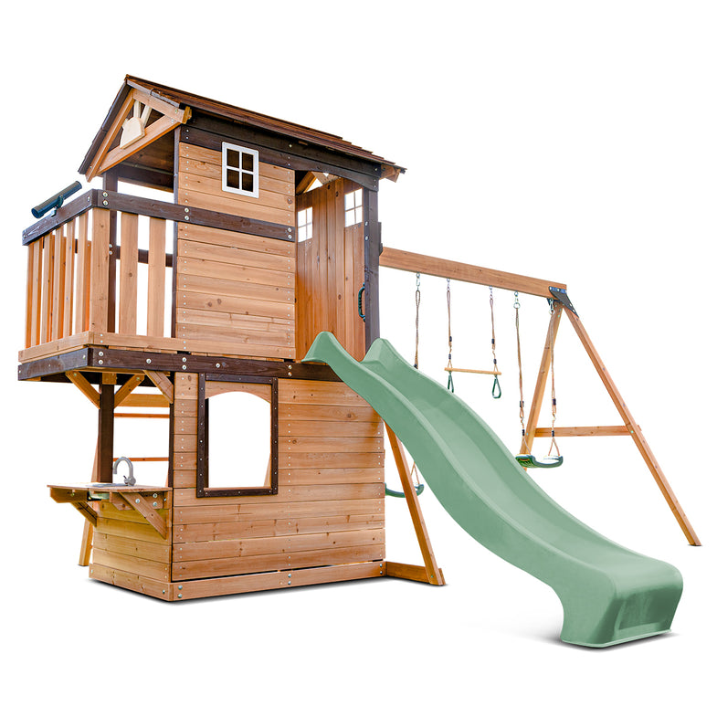 Darlington Swing Set & Play Centre with 2.2m Slide (Pastel Green)