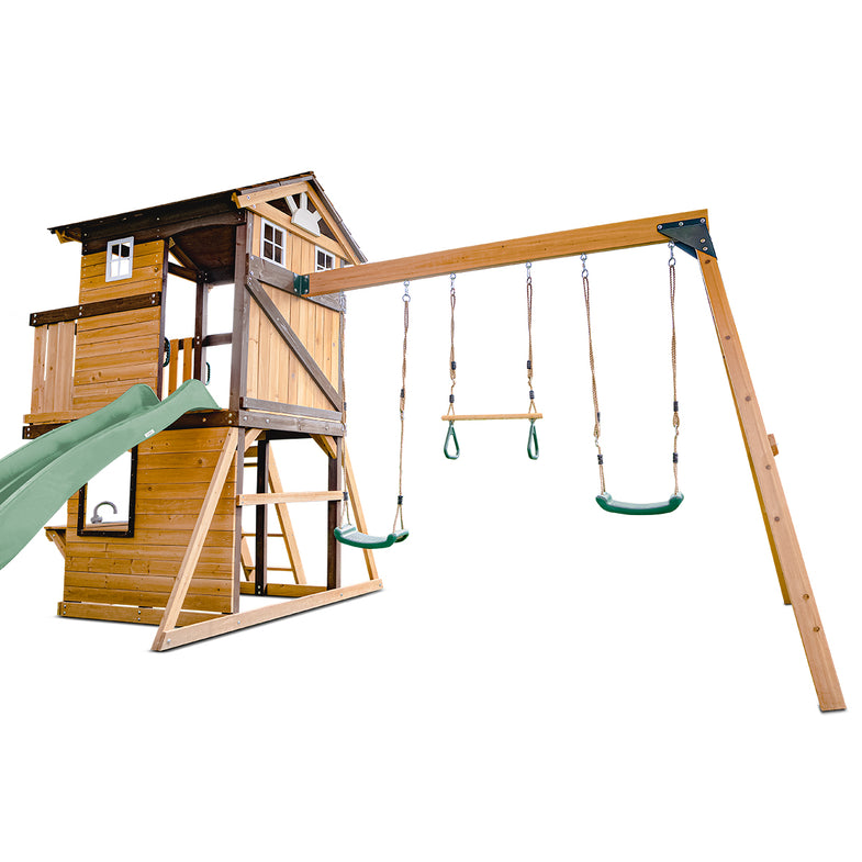 Darlington Swing Set & Play Centre with 2.2m Slide (Pastel Green)