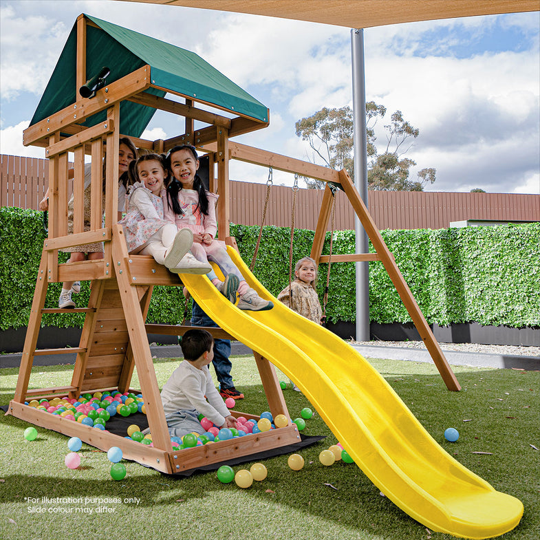 Greenvale Swing Set & Play Centre with 1.8m Slide (Green)