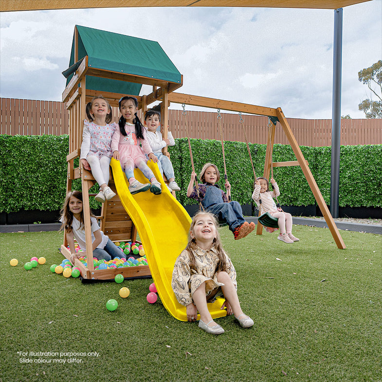 Greenvale Swing Set & Play Centre with 1.8m Slide (Green)