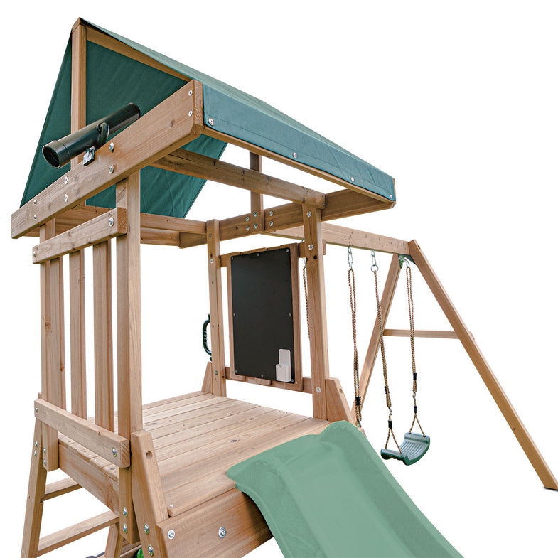 Greenvale Swing Set & Play Centre with 1.8m Slide (Pastel Green)