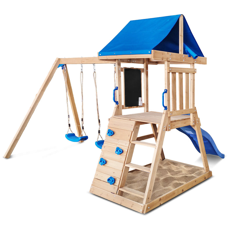 Hazelbrook Swing Set & Play Centre with 1.8m Slide (Blue)