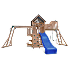 Kensington Swing Set, Monkey Bars & Play Centre with 2.2m Slide (Blue)