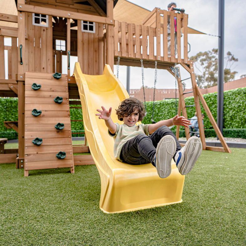 Kensington Swing Set, Monkey Bars & Play Centre with 2.2m Slide (Yellow)