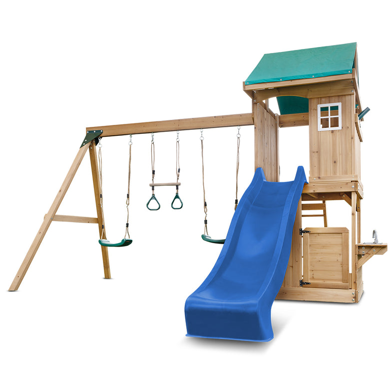 Montrose Swing Set & Play Centre with 2.2m Slide (Blue)