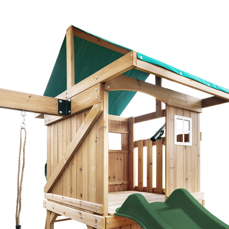 Montrose Swing Set & Play Centre with 2.2m Slide (Green)