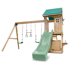 Montrose Swing Set & Play Centre with 2.2m Slide (Pastel Green)