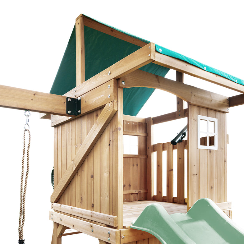 Montrose Swing Set & Play Centre with 2.2m Slide (Pastel Green)