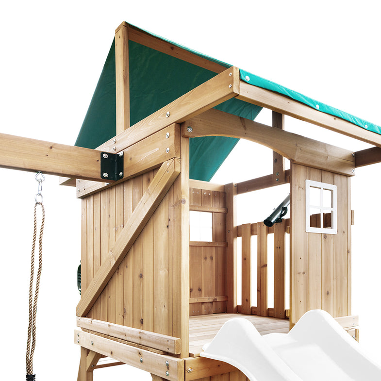 Montrose Swing Set & Play Centre with 2.2m Slide (White)