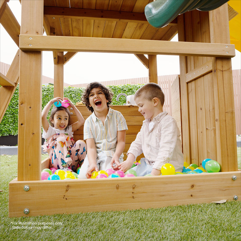 Montrose Swing Set & Play Centre with 2.2m Slide (White)