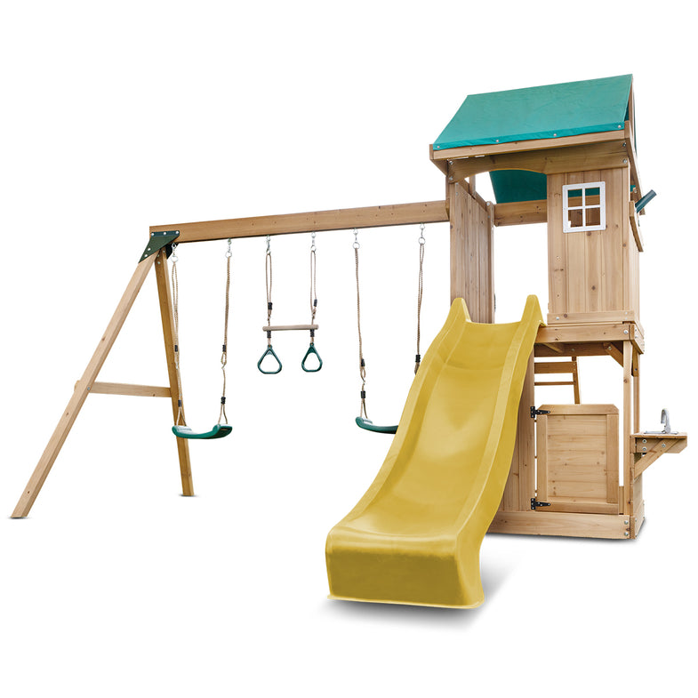Montrose Swing Set & Play Centre with 2.2m Slide (Yellow)
