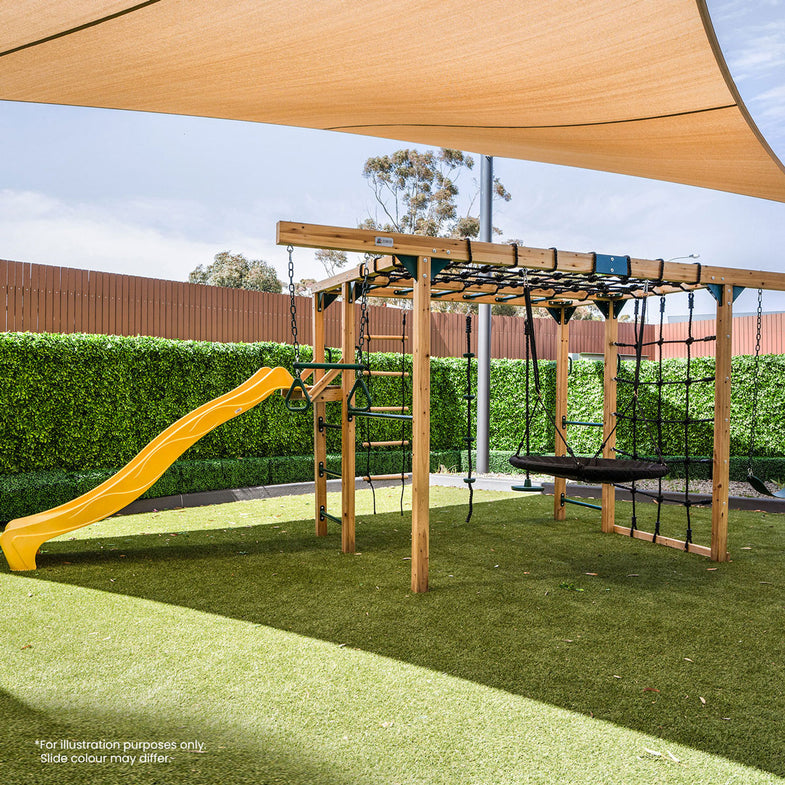 Orangutan Monkey Bars Jungle Gym Climbing Frame with 2.2m Slide (White)