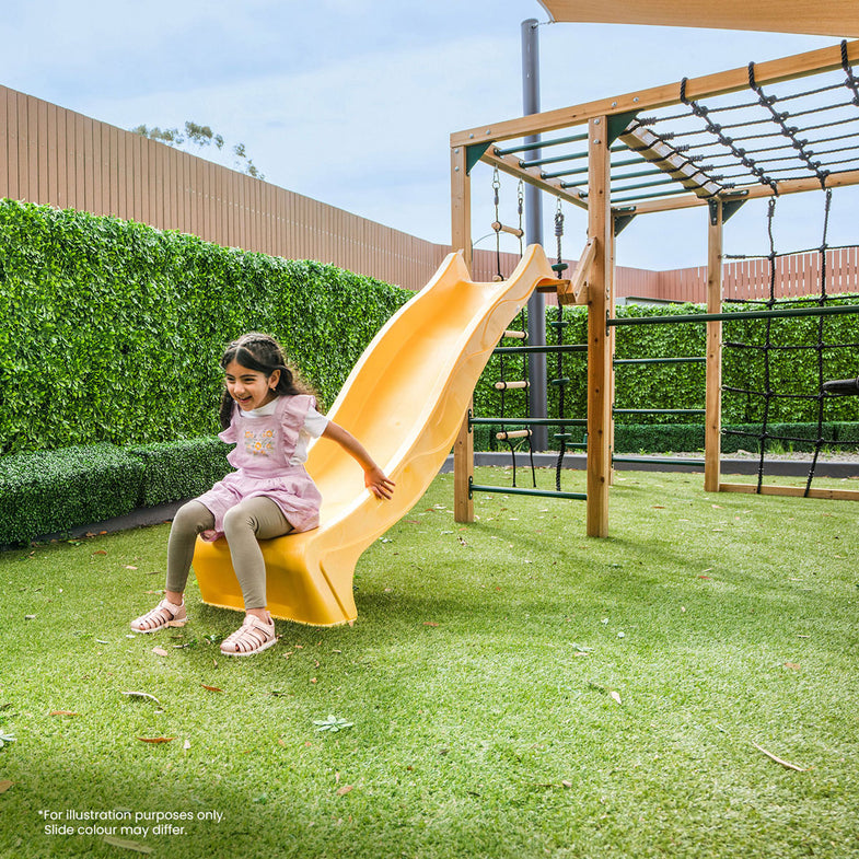 Orangutan Monkey Bars Jungle Gym Climbing Frame with 2.2m Slide (White)