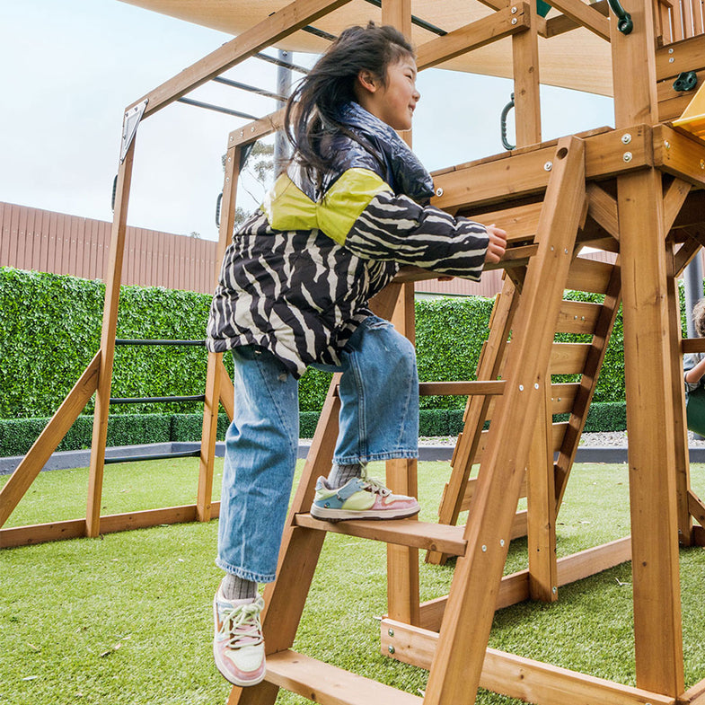 Walton Swing Set, Monkey Bars & Play Centre with 2.2m Slide (Green)