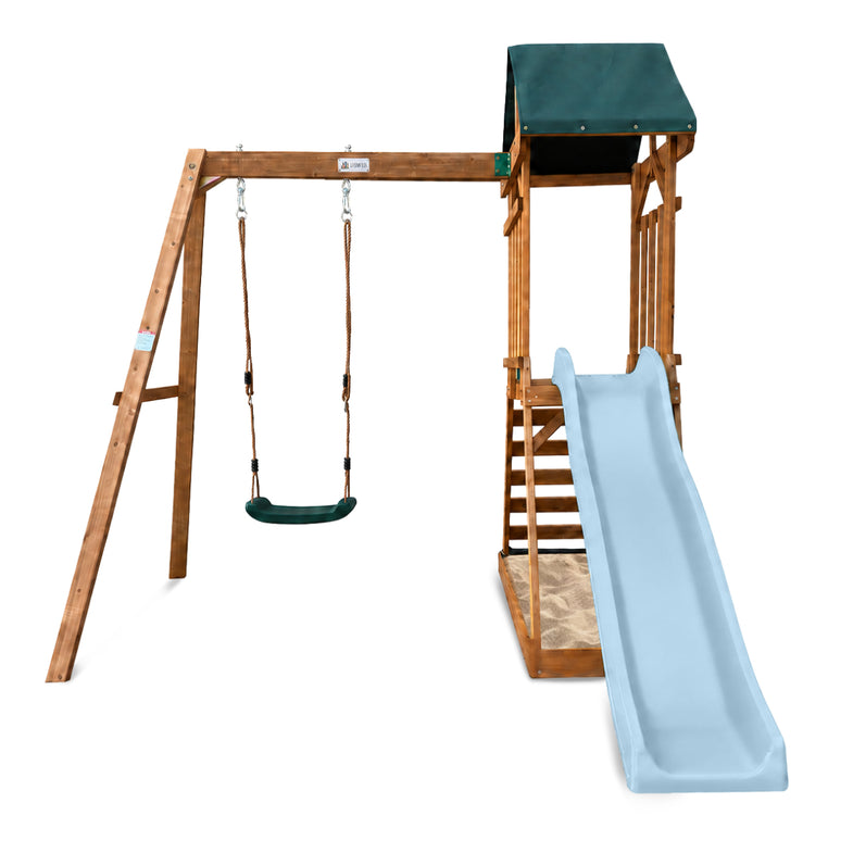 Wattle Play Centre with 1.8m Pastel Blue Slide