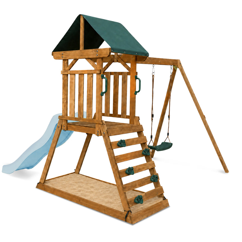 Wattle Play Centre with 1.8m Pastel Blue Slide