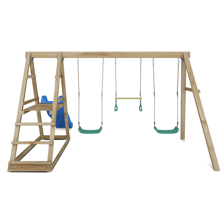 Winston Swing Set with Climb & 1.8m Slide (Blue)