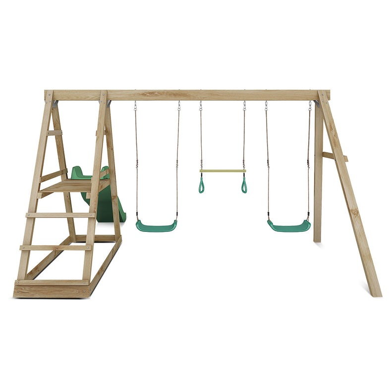 Winston Swing Set with Climb & 1.8m Slide (Green)