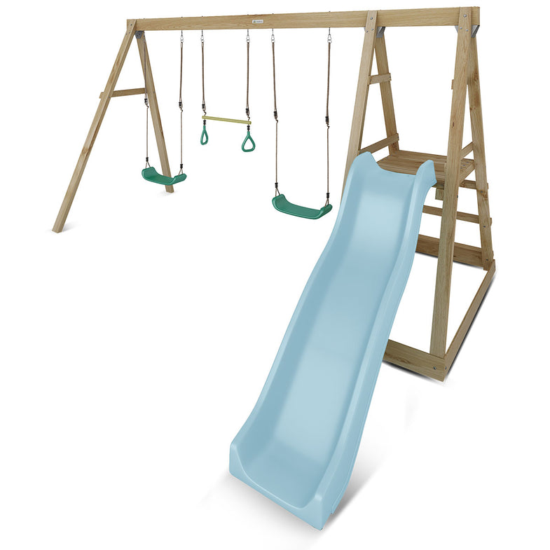 Winston Swing Set with Climb & 1.8m Slide (Pastel Blue)