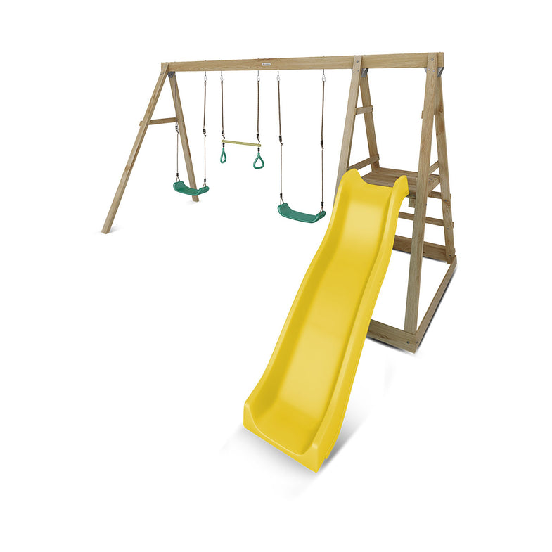 Winston Swing Set with Climb & 1.8m Slide (Yellow)