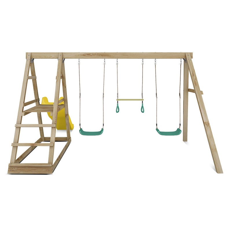 Winston Swing Set with Climb & 1.8m Slide (Yellow)