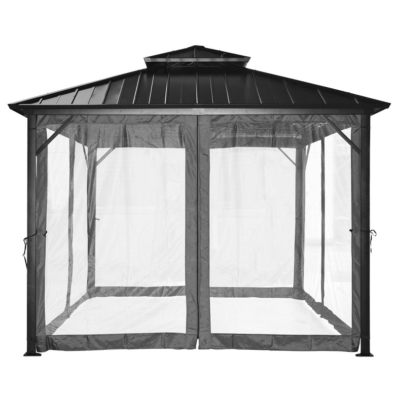 Aspendale Metal Gazebo Set with Mosquito Netting and Curtain