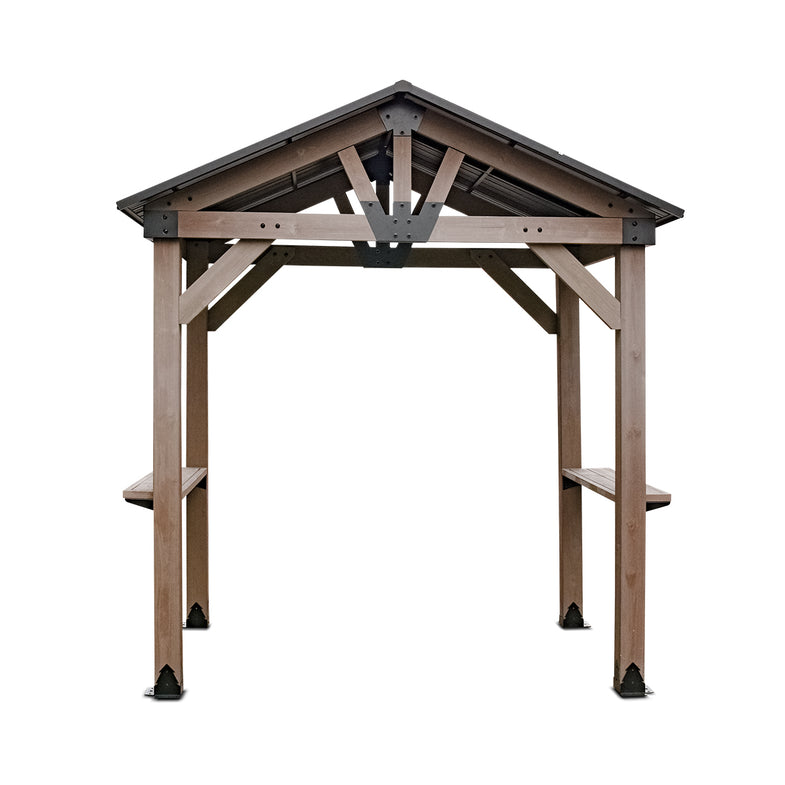 Oslo 2.4m x 1.8m BBQ/Grill Timber & Steel Gable Roof Gazebo