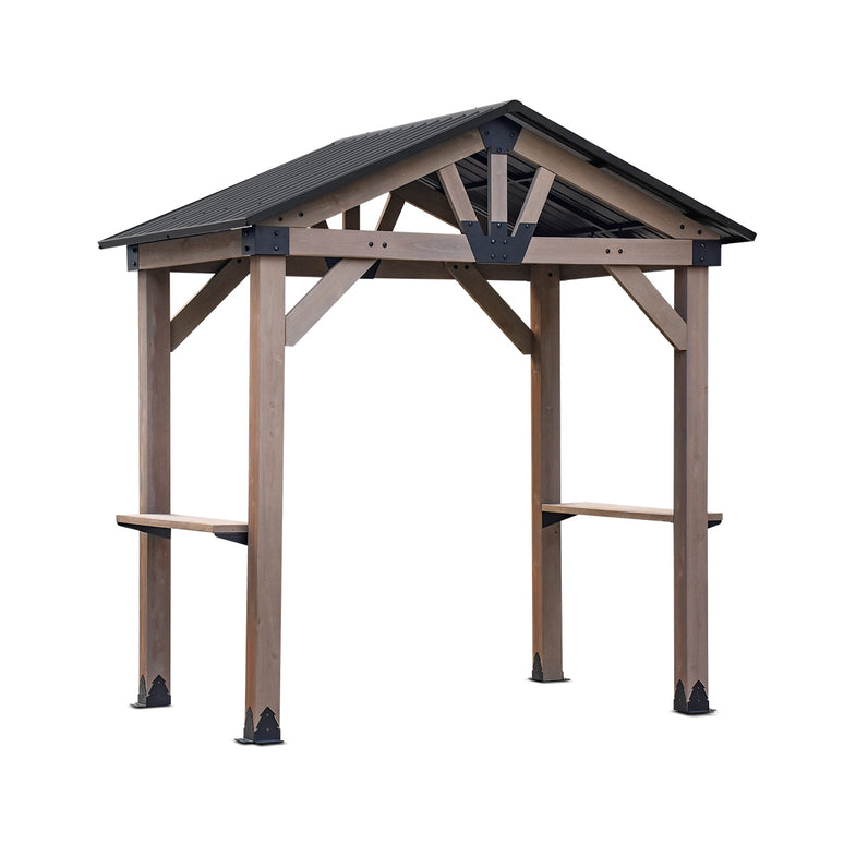 Oslo 2.4m x 1.8m BBQ/Grill Timber & Steel Gable Roof Gazebo