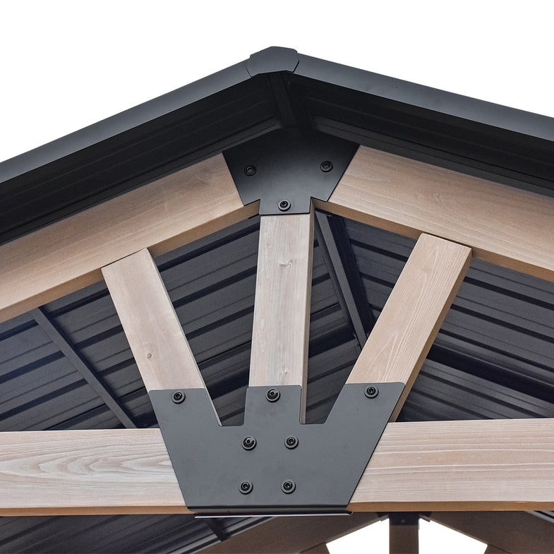 Oslo 2.4m x 1.8m BBQ/Grill Timber & Steel Gable Roof Gazebo