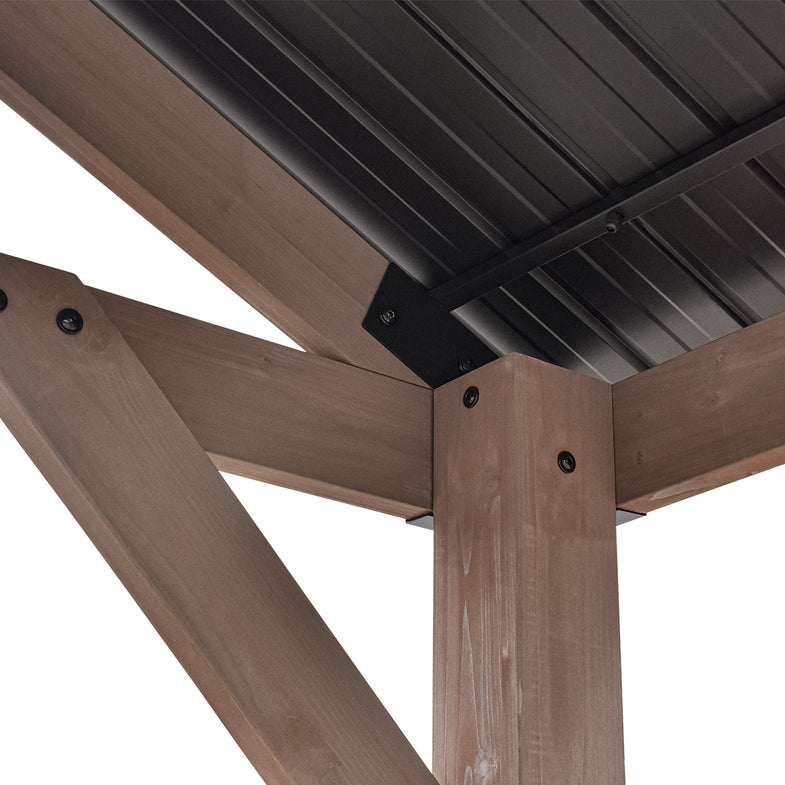 Oslo 2.4m x 1.8m BBQ/Grill Timber & Steel Gable Roof Gazebo