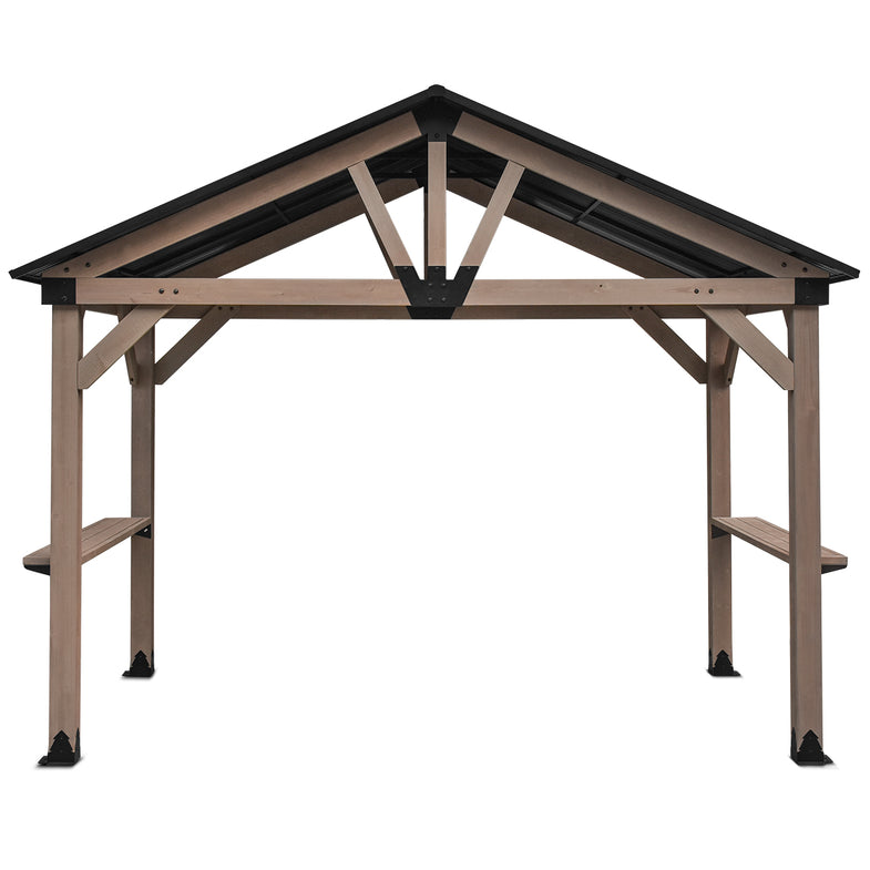 Oslo XL 3.6m x 2.4m BBQ/Grill Timber & Steel Gable Roof Gazebo