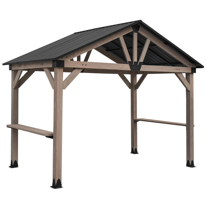 Oslo XL 3.6m x 2.4m BBQ/Grill Timber & Steel Gable Roof Gazebo