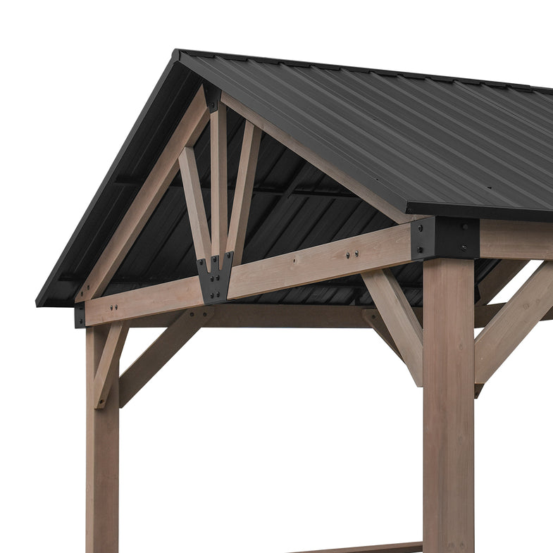 Oslo XL 3.6m x 2.4m BBQ/Grill Timber & Steel Gable Roof Gazebo
