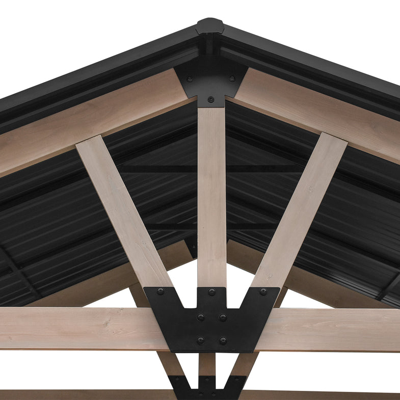 Oslo XL 3.6m x 2.4m BBQ/Grill Timber & Steel Gable Roof Gazebo