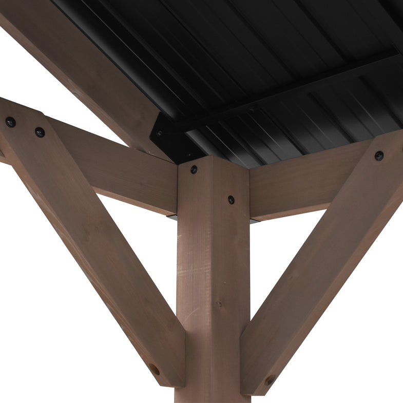 Oslo XL 3.6m x 2.4m BBQ/Grill Timber & Steel Gable Roof Gazebo