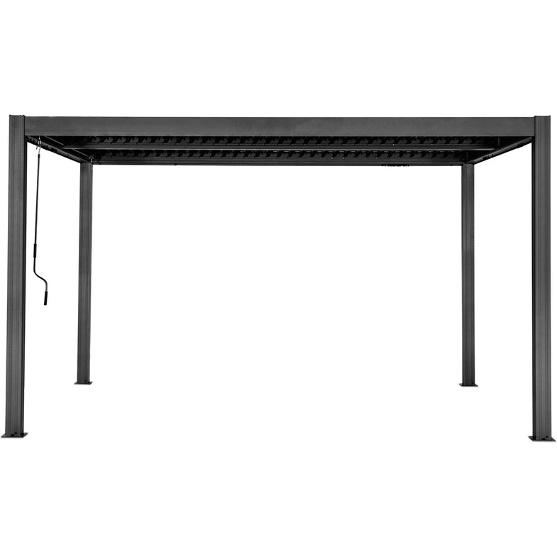 Elmont 3m x 4m Aluminium Adjustable Louvre Pergola (Charcoal Grey)